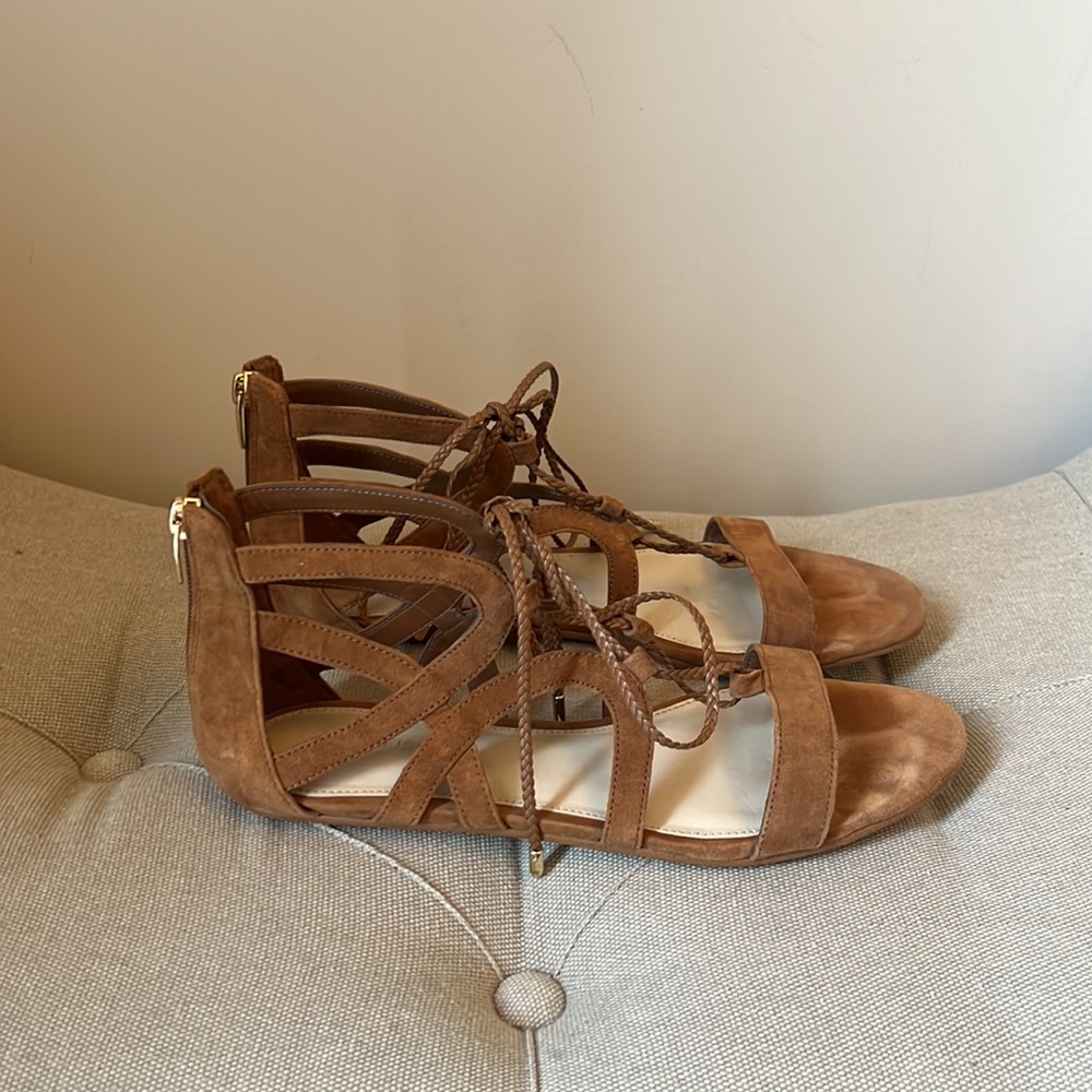 Marc Fisher faux suede camel sandals